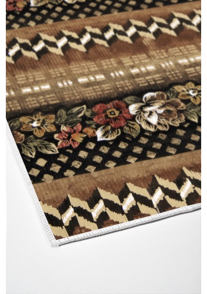 Dijital Salon Halısı Yıldız Deri Kaymaz Taban Modern Becca Kahve fırsatları