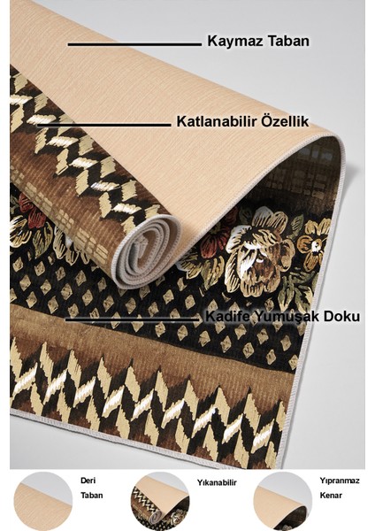 Dijital Salon Halısı Yıldız Deri Kaymaz Taban Modern Becca Kahve indirimleri