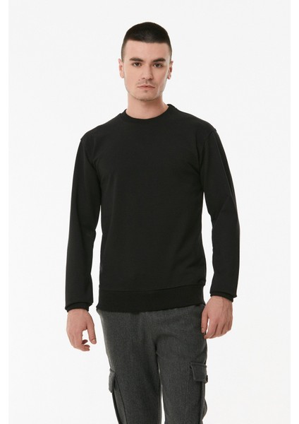 Basic Bisiklet Yaka Sweatshirt