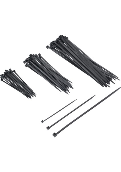 Plastik Kablo Bağı Cırt Kelepçe Set 100-150-250 x 2.5 mm Siyah (20 x 3) 60 Adet