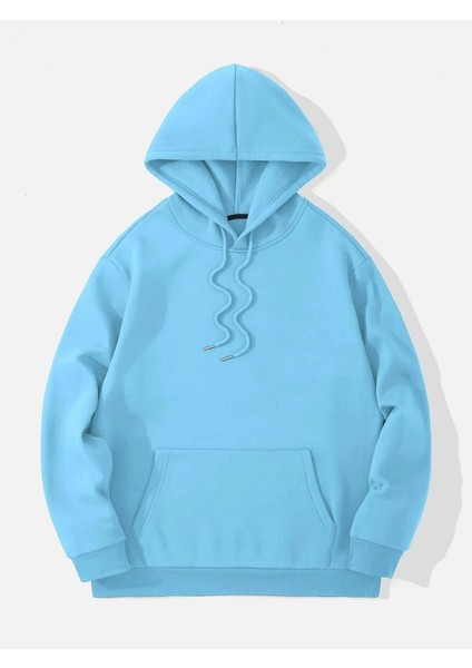 Bebe Mavi Don'T Trip Over Baskılı Oversize Erkek Sweatshirt