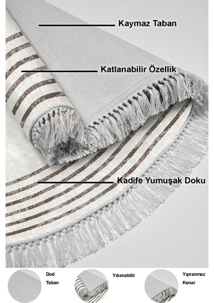 Dijital Mutfak Halısı Trend Keçe Kaymaz Taban Saçaklı Oval Modern Shelbi Bej indirimleri