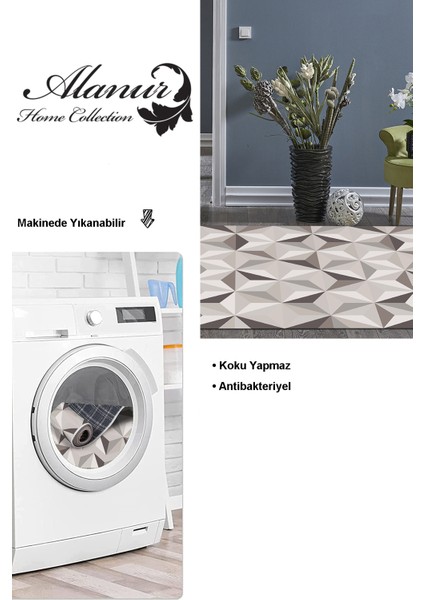 Dijital Salon Halısı Star Pamuk Kaymaz Taban Modern Elyta Bej modelleri
