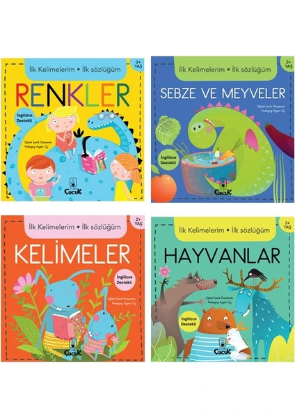 Ilk Kelimelerim Ilk Sözlüğüm Serisi- 4 Kitap - Bebeklerde Erken Öğrenme, Keşfetme, Bilişsel Gelişim