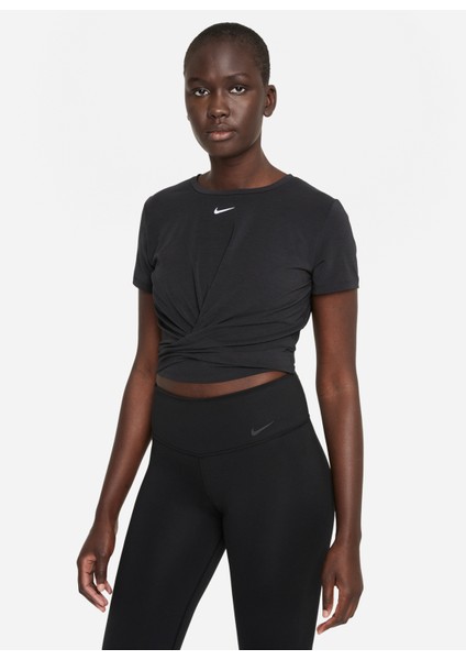 Bisiklet Yaka Düz Siyah Kadın T-Shirt DD4921-010 W Nk One Luxe Df Ss Std fiyatları