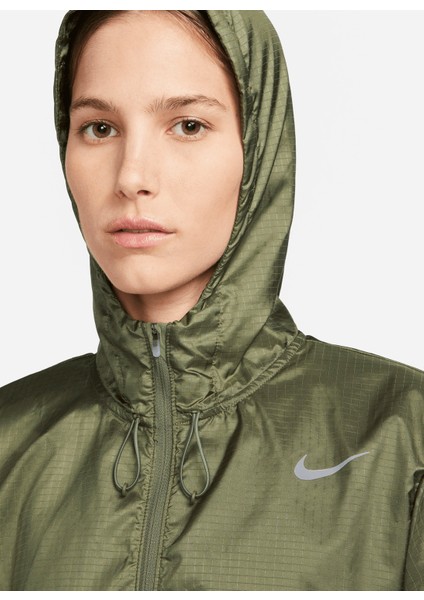 Kahve Kadın Kapüşon Yaka Mont CU3217-222 W Nk Essentıal Jacket