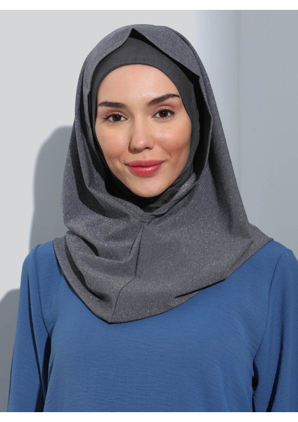 ST300-SİMLİ Abiye Hijab 27 Koyu Gri - Koyu Gri - fırsatları
