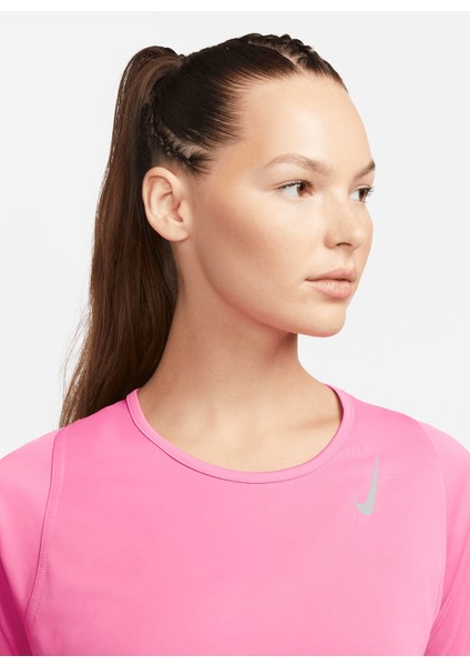 Bisiklet Yaka Düz Kırmızı - Pembe Kadın T-Shirt DD5927-684 W Nk Df Race Top Ss fiyatları