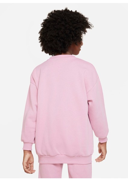 Çocuk Kırmızı - Pembe T-Shirt DV9374-698 G Nsw Icn Flc Bf Crew Wc fiyatları