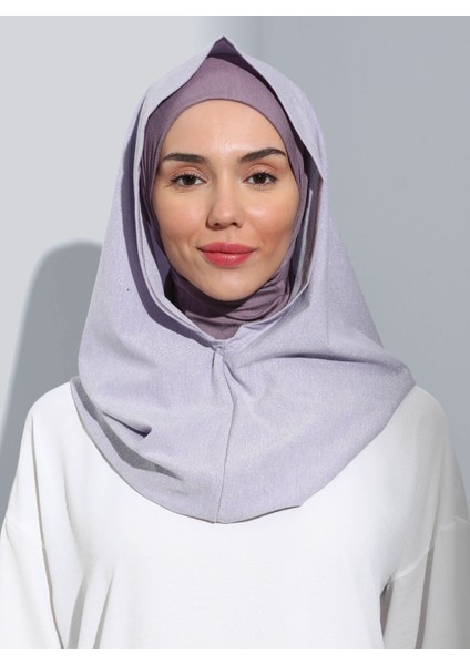 ST300-SİMLİ Abiye Hijab 33 Lavanta- Lavanta-