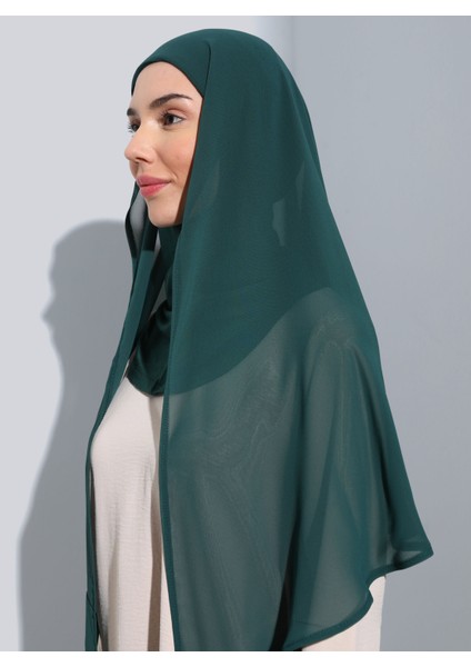 ST111-HİJABLI Şifon Oval Eşarp 21 Zümrüt - Zümrüt Yeşili - modelleri