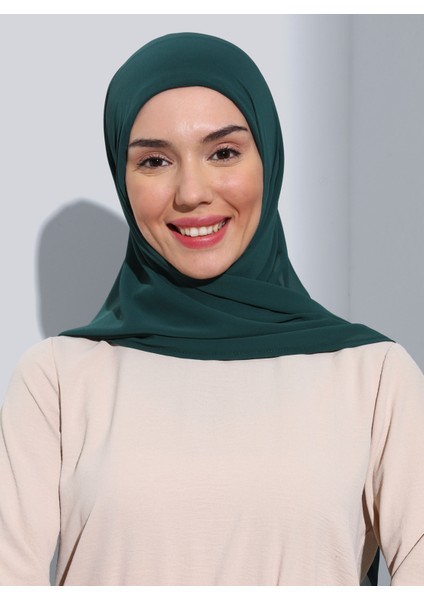 ST111-HİJABLI Şifon Oval Eşarp 21 Zümrüt - Zümrüt Yeşili - fırsatları