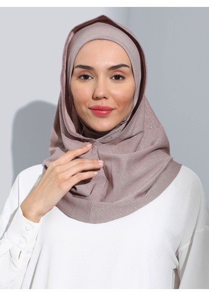 ST300-SİMLİ Abiye Hijab 47 Gülkurusu - Gül Kurusu -