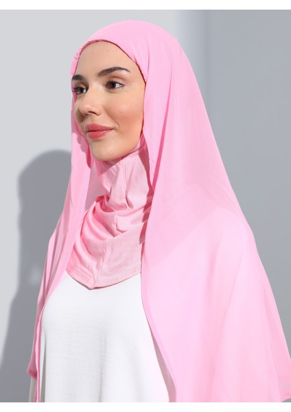 ST111-HİJABLI Şifon Oval Eşarp 36 Pembe - Pembe - modelleri