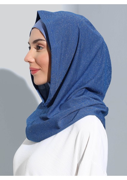 ST300-SİMLİ Abiye Hijab 14 Saks - Saks -