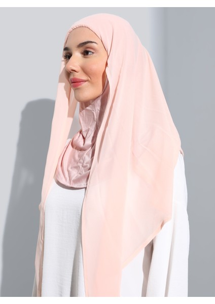 ST111-HİJABLI Şifon Oval Eşarp 43 Yavruağzı - Yavruağzı - modelleri