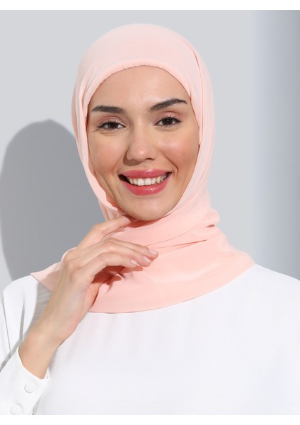 ST111-HİJABLI Şifon Oval Eşarp 43 Yavruağzı - Yavruağzı - fırsatları