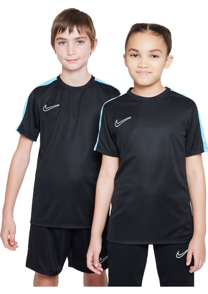 Çocuk Siyah Bisiklet Yaka T-Shirt DX5482-011 K Nk Df ACD23 Top Ss Br