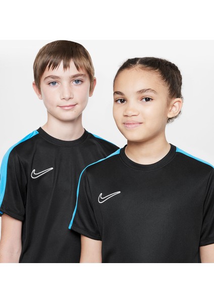 Çocuk Siyah Bisiklet Yaka T-Shirt DX5482-011 K Nk Df ACD23 Top Ss Br modelleri