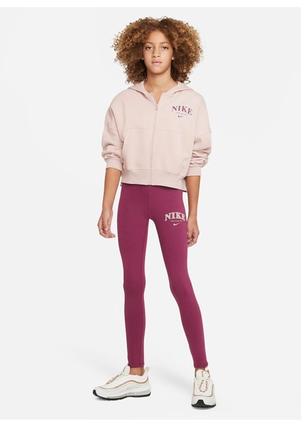 Çocuk Kırmızı - Pembe Dar Paça Tayt FD0889-653 G Nsw Fav Trend Hw Lggng fırsatları