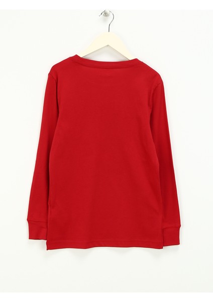 Çocuk Kırmızı Bisiklet Yaka Baskılı Sweatshirt 95C591-R78 Jdb Practıce Flıght Ls T modelleri