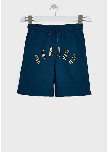 Çocuk Mavi Bağlamalı Baskılı Şort 95C662-Bgu Jdb Mj Flıght Mvp Ft Sho