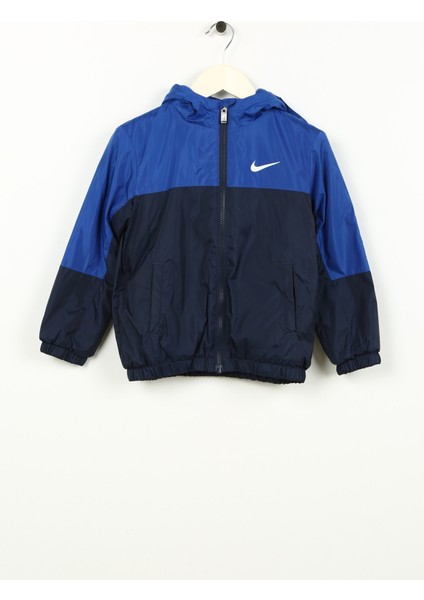 Çocuk Mavi Kapüşonlu Mont 86K992-U90NKB Nıke Fleece Lıned Wov