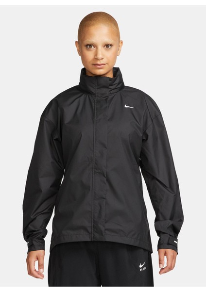 Siyah - Gri - Gümüş Kadın Dik Yaka Regular Fit Ceket FB7451-010 W Nk Fast Repel