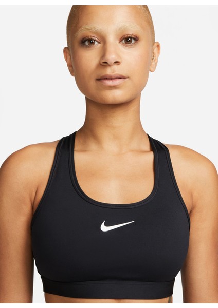 Siyah - Gri - Gümüş Kadın Yuvarlak Yaka Regular Fit Sporcu Sütyeni DX6821-010 W Nk Swsh Med Spt Bra fırsatları