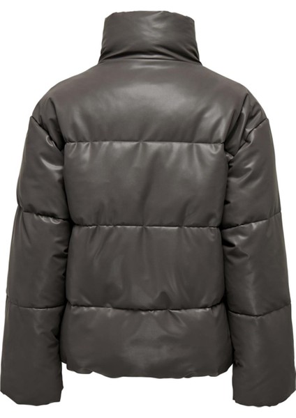 Gümüş Kadın Mont Onlanja Faux Leather Oversıze Puffe fiyatları