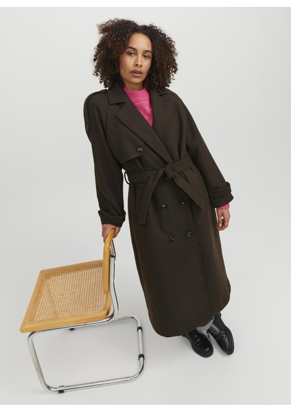 Kahve Kadın Trençkot Jxrosıe Wool Blend Trenchcoat Otw modelleri