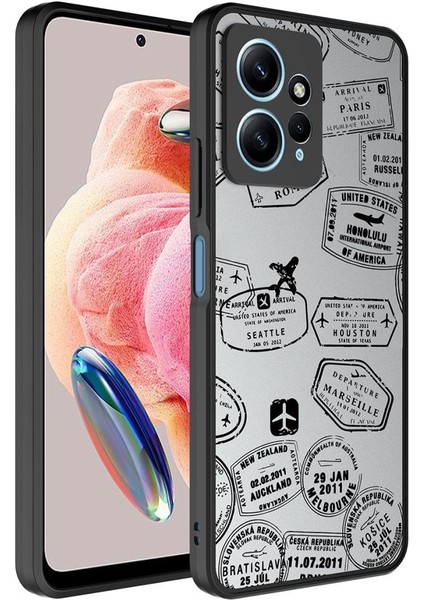 Xiaomi Redmi Note 12 4g Kılıf Aynalı Desenli Kamera Korumalı Parlak Mirror Kapak