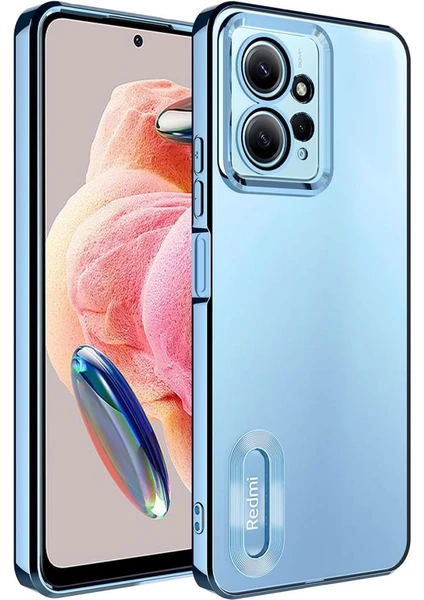 Xiaomi Redmi Note 12 4g Kılıf Kamera Korumalı Logo Gösteren Şeffaf Kapak