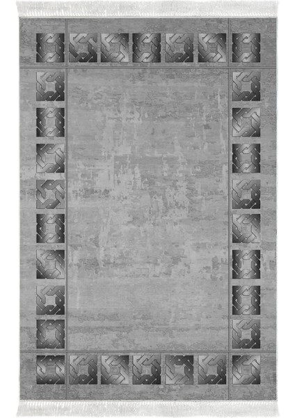 Dijital Salon Halısı Yıldız Deri Kaymaz Taban Saçaklı Modern Twyla Gri fiyatları