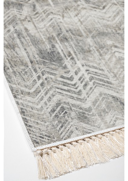 Dijital Mutfak Halısı Yıldız Deri Kaymaz Taban Saçaklı Iskandinav Mel Gri fırsatları