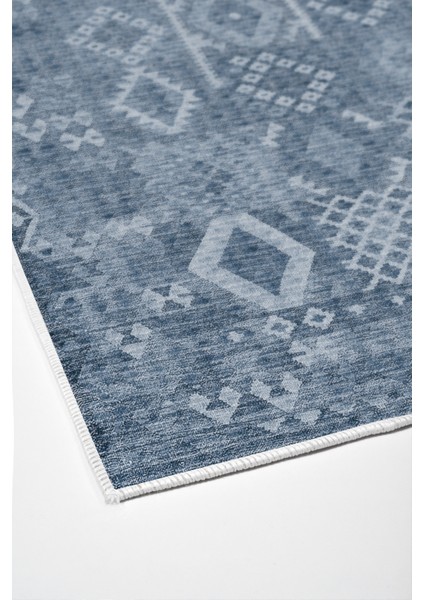 Dijital Mutfak Halısı Star Pamuk Kaymaz Taban Iskandinav Lorene Lacivert fırsatları