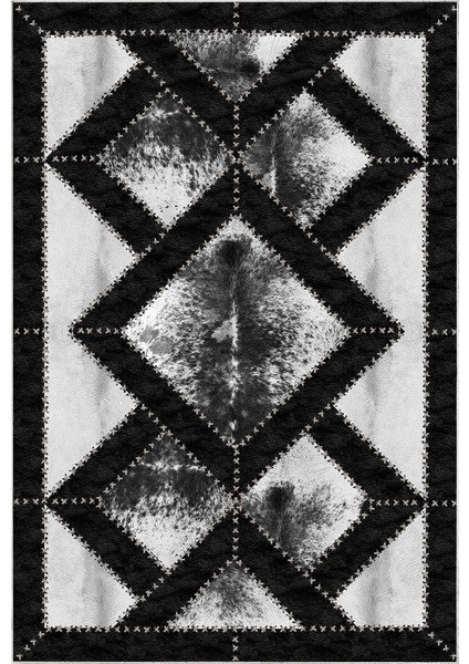 Dijital Salon Halısı Star Pamuk Kaymaz Taban Modern Posy Gri fiyatları