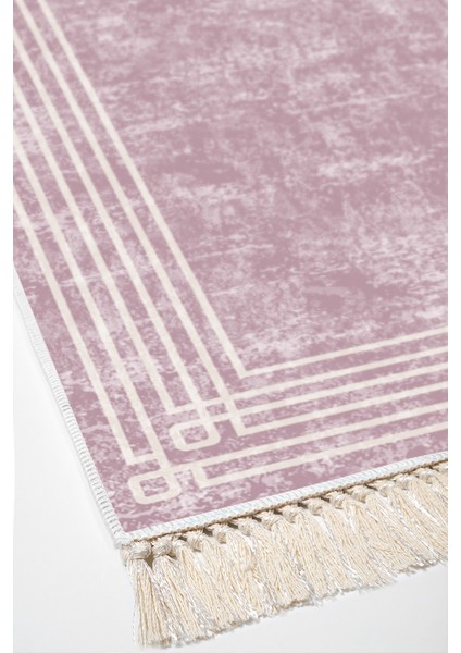 Dijital Salon Halısı Star Pamuk Kaymaz Taban Saçaklı Modern Shelbi Pudra fırsatları