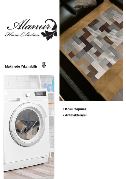 Dijital Salon Halısı Star Pamuk Kaymaz Taban Modern Andrina Kahve modelleri