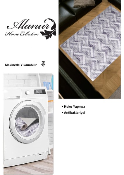 Dijital Salon Halısı Trend Keçe Kaymaz Taban Iskandinav Renata Gri