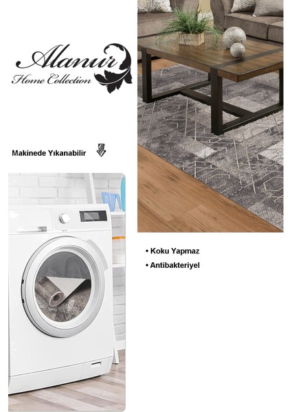 Dijital Salon Halısı Trend Keçe Kaymaz Taban Iskandinav Page Kahve modelleri