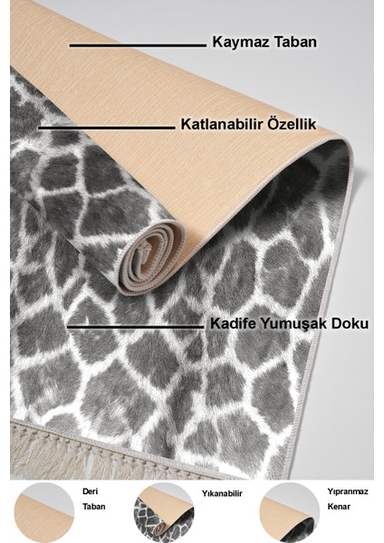 Dijital Mutfak Halısı Yıldız Deri Kaymaz Taban Saçaklı Modern Cherry Gri indirimleri