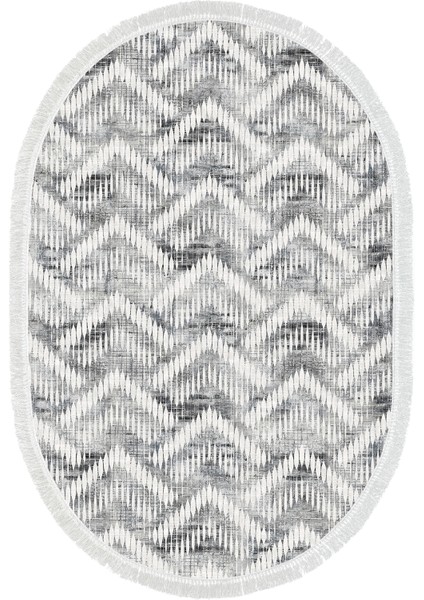 Dijital Mutfak Halısı Star Pamuk Kaymaz Taban Saçaklı Oval Iskandinav Renata Antrasit fiyatları