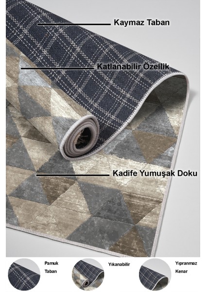 Dijital Mutfak Halısı Star Pamuk Kaymaz Taban Iskandinav Kitty Bej indirimleri