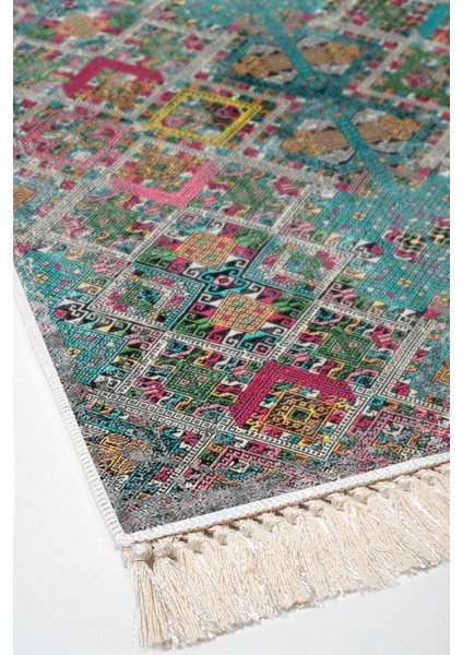 Dijital Mutfak Halısı Star Pamuk Kaymaz Taban Saçaklı Iskandinav Keona Renkli fırsatları