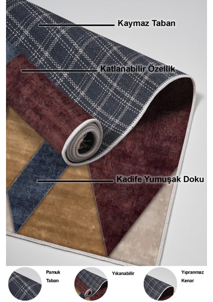 Dijital Mutfak Halısı Star Pamuk Kaymaz Taban Modern Indiana Renkli indirimleri