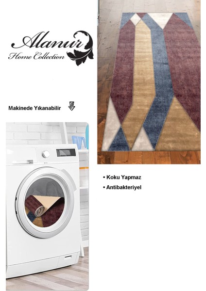 Dijital Mutfak Halısı Yıldız Deri Kaymaz Taban Modern Indiana Renkli modelleri