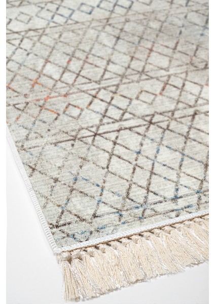 Dijital Mutfak Halısı Star Pamuk Kaymaz Taban Saçaklı Iskandinav Nydia Bej fırsatları