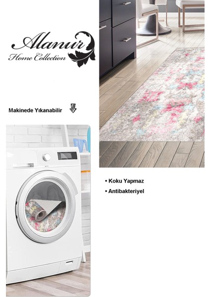 Dijital Mutfak Halısı Trend Keçe Kaymaz Taban Modern Gertie Renkli modelleri