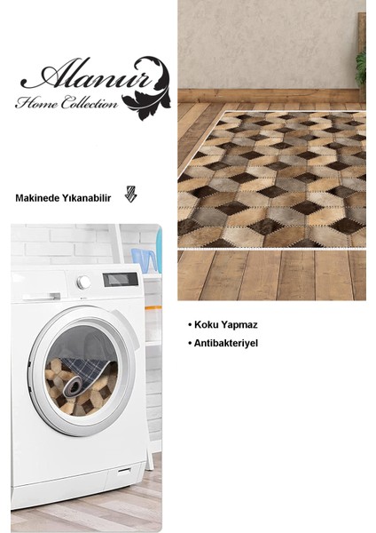 Dijital Salon Halısı Star Pamuk Kaymaz Taban Modern Tanya Kahve modelleri